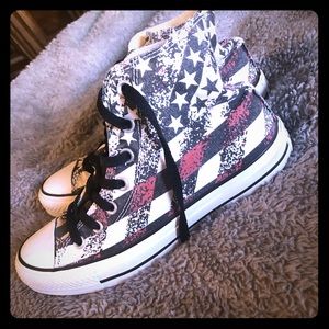 America flag Chuck Taylors- only worn once !